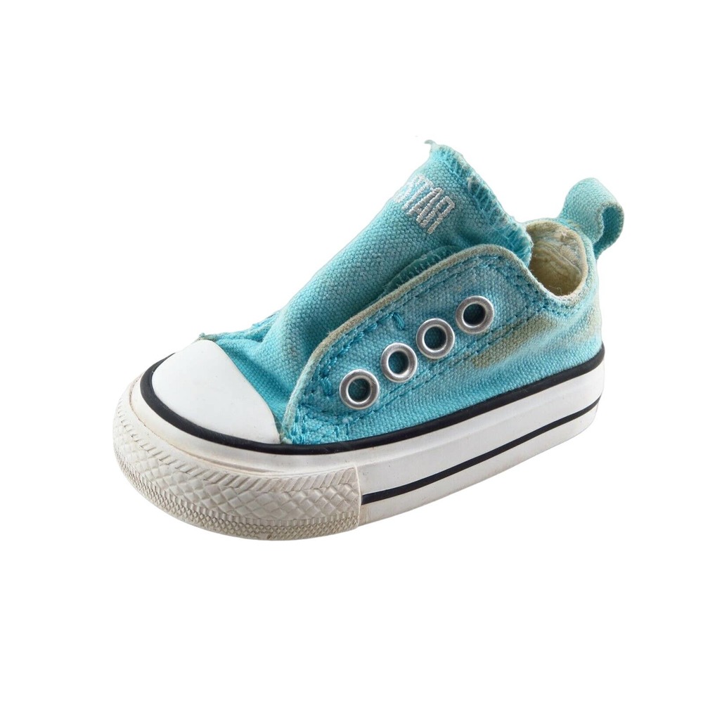 Converse‎ All Star Toddler Sz 2 Medium Blue Low top Fabric Girls